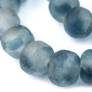 34 Jumbo Blue Wave Marine Recycled Glass Beads 23mm: Coffee Table Beads Powder Glass Beads Jumbo Glass Beads Round Shaped Beads image 1