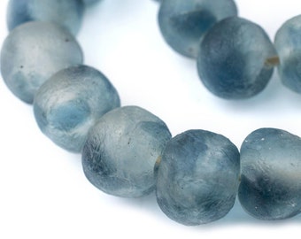 34 Jumbo Blue Wave Marine Recycled Glass Beads 23mm: Coffee Table Beads Powder Glass Beads Jumbo Glass Beads Round Shaped Beads