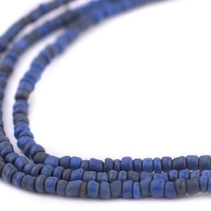 800 blå Java-glaspärlor i vintagestil 2,5 mm, 48" sträng: Java-pärlor Matta glaspärlor Bali-glaspärlor 3 mm glaspärlor
