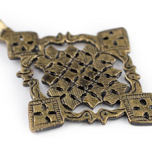 Ziway Brass Coptic Cross Pendant 55x75mm: Metal Cross Pendant Pendant for Jewelry Brass Cross Pendant Ethiopian Cross Unique Finding
