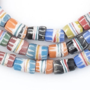 45 Multicolor Strawstack Beads - Ghana Krobo Beads - Ghanaian Strand - Powderglass Beads - African Strand - Boho Beads (SAND-MIX-MIX-75)