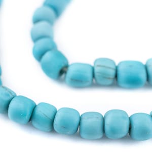 115-130 Turquoise Java Glass Beads - Indonesian Glass Beads - Jewelry Making Supplies - Handmade in Indonesia ** (JVA-RND-BLU-101)