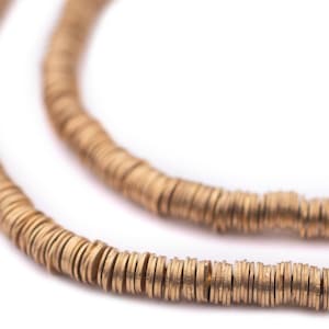 1200 Gold Flat Disk Heishi Beads 4mm: Ethnic Metal Beads Metal Spacer Beads Handmade Brass Beads 4mm Brass Beads Flat Shaped Beads