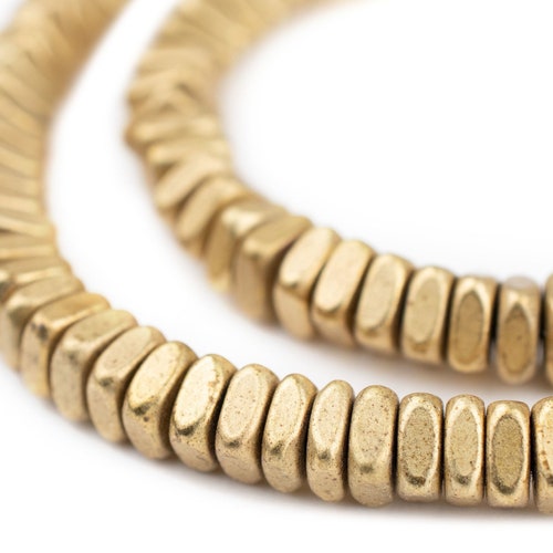 150 Brass Faceted Square Heishi Beads 6mm Metal Spacer Beads Etsy