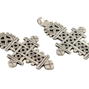 Ethiopian Coptic Cross: Coptic Cross Pendant Silver Coptic Cross Christian Cross Axum Aksum Cross Ethiopian Cross (PND-CSL-583) image 5