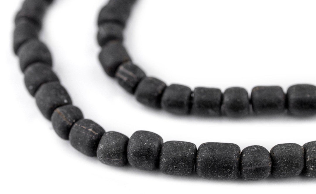 100 Dark Grey Java Glass Beads 6-8mm: Java Seed Beads Bali Glass Beads ...