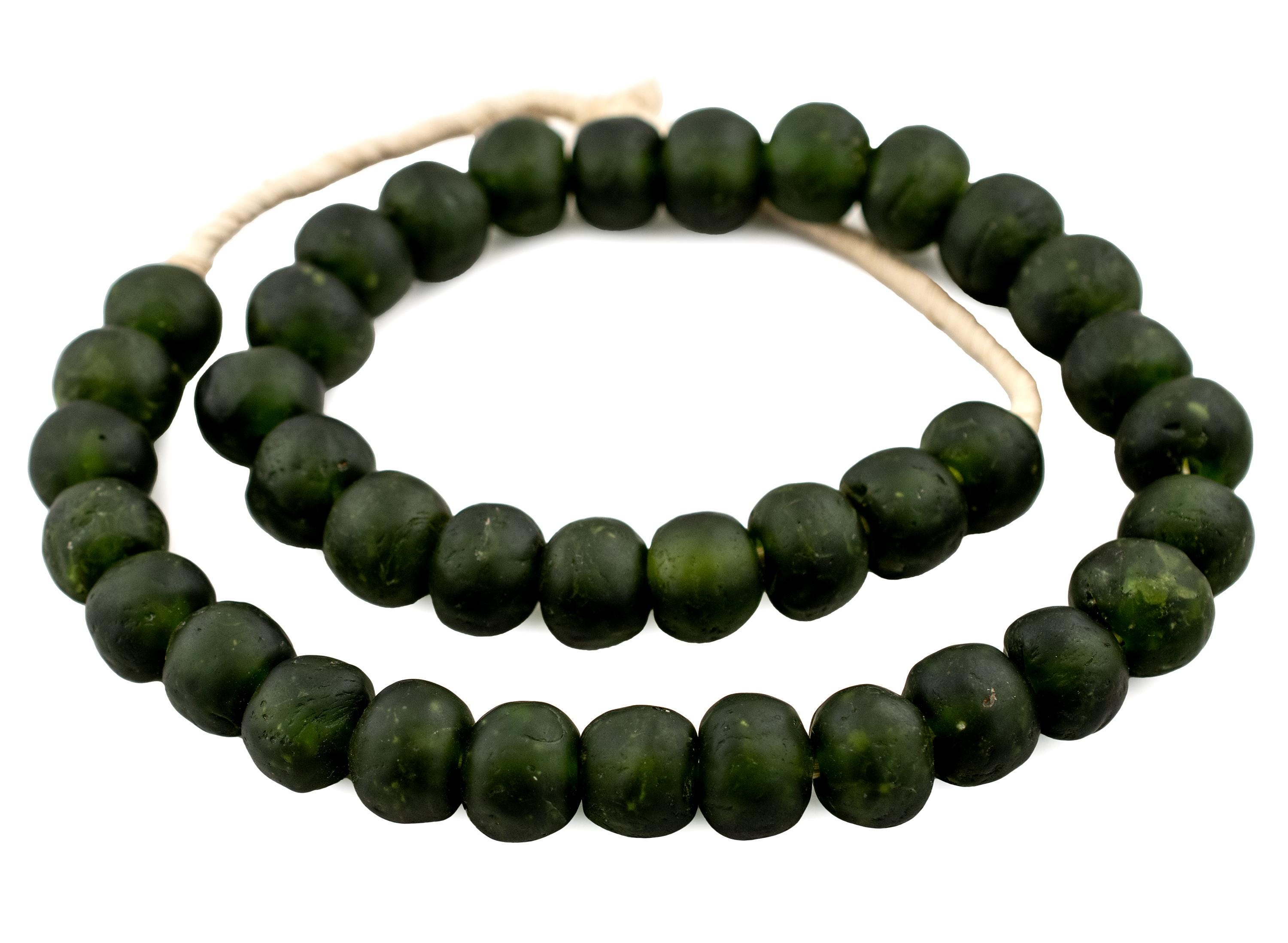 Perline di vetro riciclato trasparenti africane da 18 mm