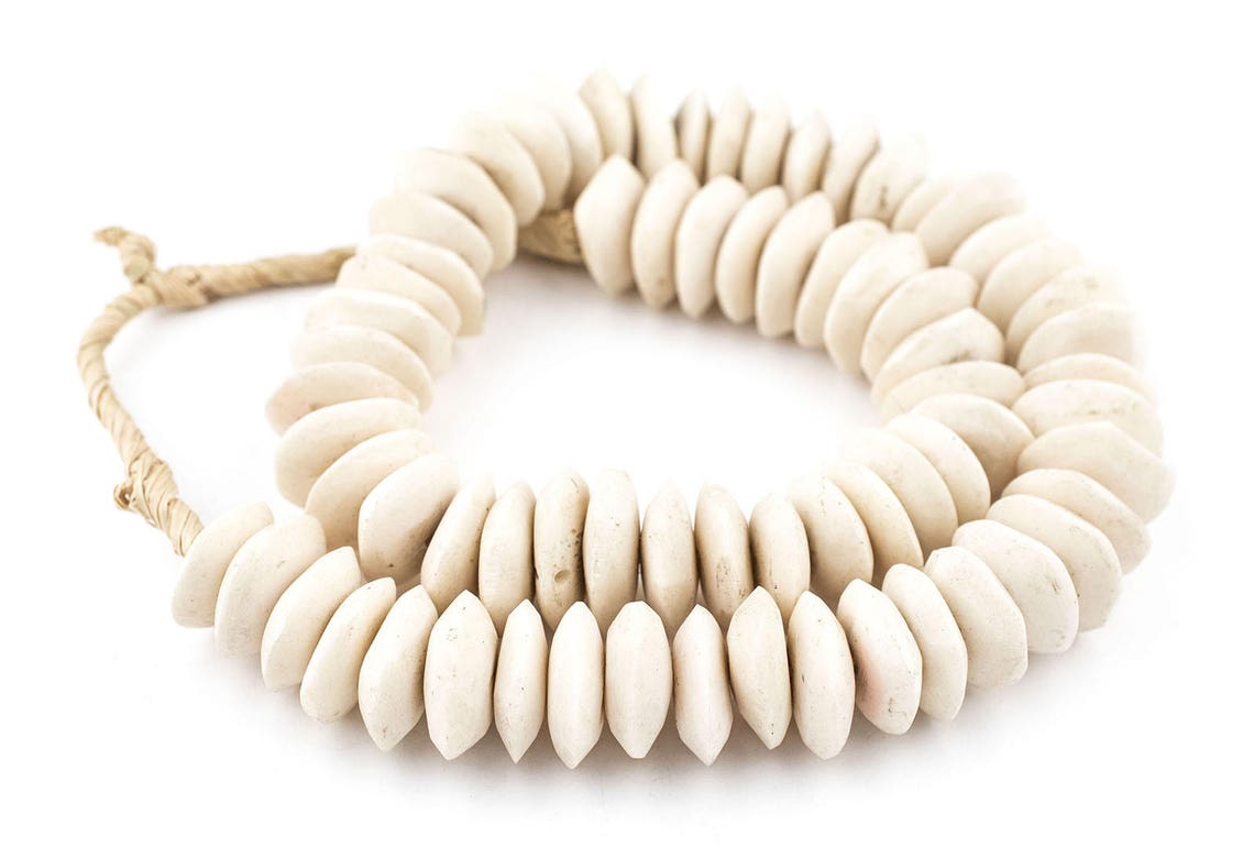 70 White Bone Beads: Handmade Bone Beads Kenya Bone Beads image 4
