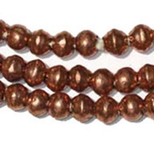 95 Ethiopian Copper Bicone Beads: African Copper Beads 7mm 8mm Metal Bicone Beads Rustic African Beads Ethnic Copper Beads Copper Spacers image 1