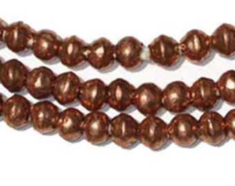 95 Ethiopian Copper Bicone Beads: African Copper Beads 7mm 8mm Metal Bicone Beads Rustic African Beads Ethnic Copper Beads Copper Spacers