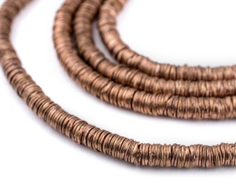 1200 Copper Interlocking Crisp Beads 4mm: Metal Spacer Beads Ethnic Metal Beads Rustic Copper Beads 4mm Copper Beads Copper Unusual Beads
