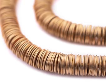 800 Gold Flat Disk Heishi Beads 8mm: Ethnic Metal Beads Metal Spacer Beads Handmade Brass Beads 8mm Brass Beads Flat Shaped Beads