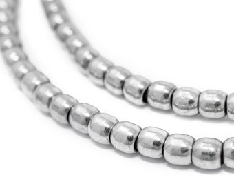 64 Silver Miniature Padre Beads 6mm: Ethnic Metal Beads Metal Spacer Beads Rustic Silver Beads Round Shaped Beads Silver Padre Beads