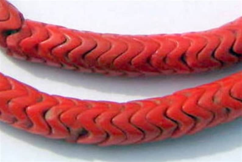 24 Strand SNAKE-RED-207 Coral Snake African Trade Beads