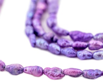 Orchid Vintage Japanese Rice Pearl Beads, Purple 4mm, 16 Inch Strand, Artisan Jewelry Supplies from Japan