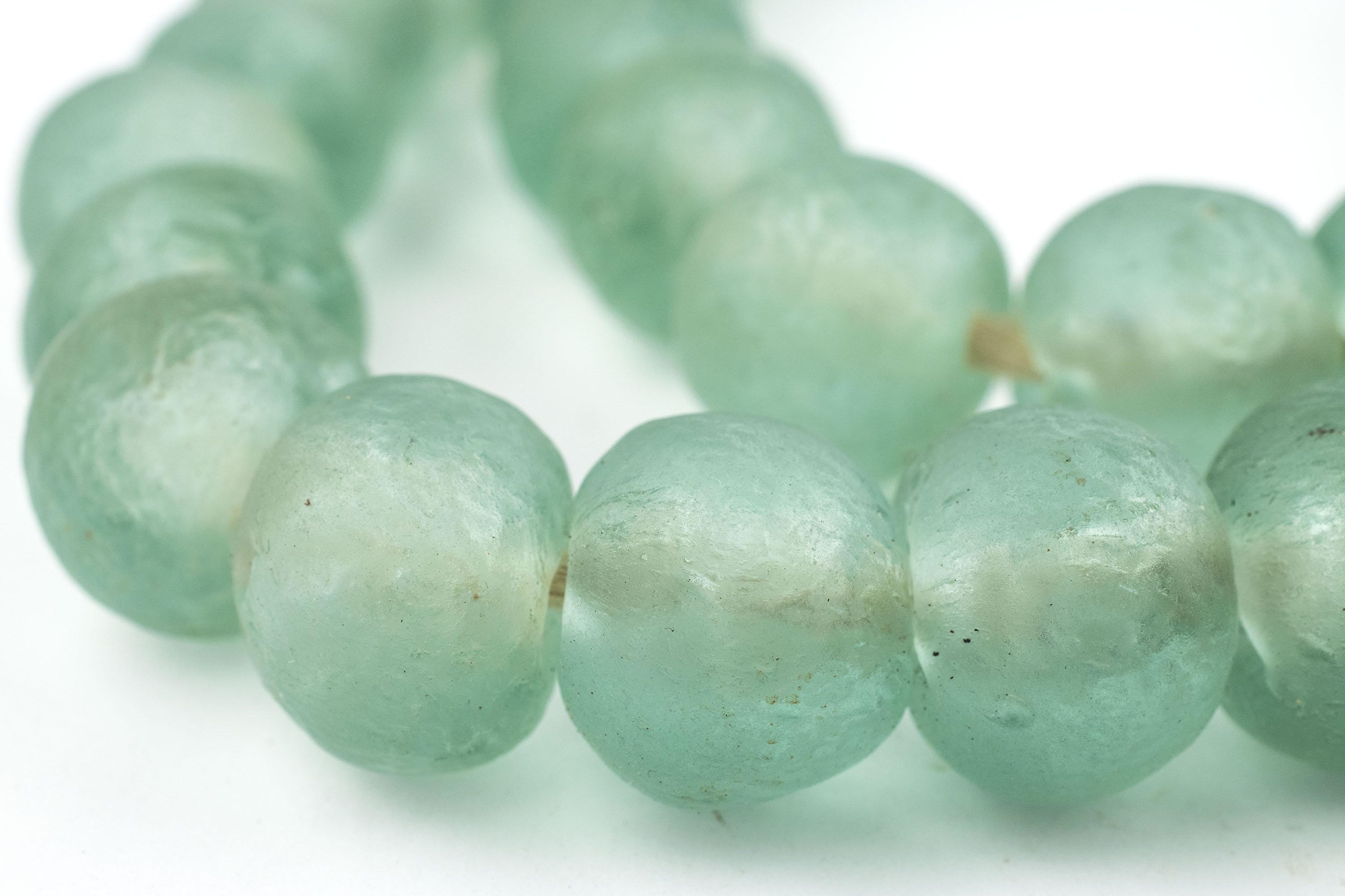 40 Green Aqua Recycled Glass Beads Powder Glass Beads Etsy
