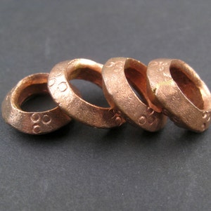 4 Copper Ethiopian Wollo Rings - Rings for Jewelry - Handmade Ring - Ethiopia Rings - Boho African Rings - Copper Rings (PND-ETH-CPR-139)