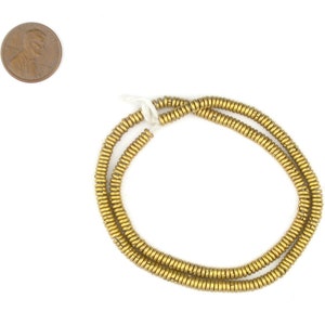Sale Kenya Brass Heishi Beads African Brass Beads Jewelry Making Supplies Made in Kenya MET-HSHI-BRS-308 image 3