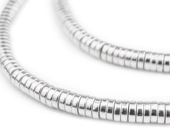 200 Silver Snake Beads - 6mm Metal Disk Beads - Silver Beads - Metal Spacers - Silver Spacers - Jewelry Making Supplies (MET-DSK-SLV-169)
