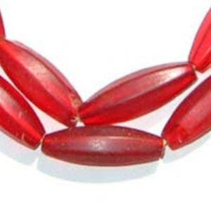 16 Red Transluscent Bohemian Fulani Glass Beads - Bohemian Glass Beads - Vintage Czech Beads - Trade Bead Strand (CZEC-UNU-RED-209)