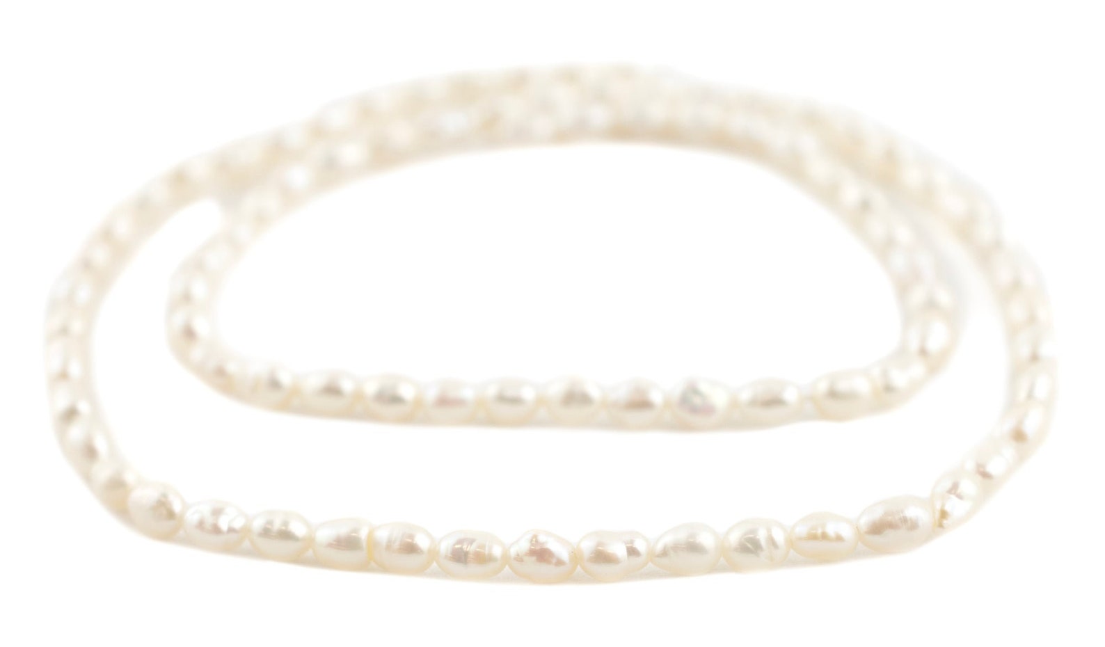Textured Vintage Japanese Rice Pearl Beads, Textured White 3-4mm, 16 ...