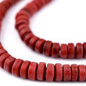 160 Red Java Glass Button Beads 8mm: Red Prosser Beads Red Button Beads Antique Glass Beads Small Glass Beads Red Glass Beads