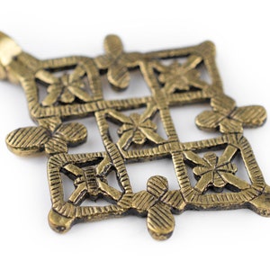 Metu Messing Koptische Kreuz Anhänger 53 x 70 mm: Orthomodisches Kreuz Axum Aksum Kreuz Messingkreuz Anhänger Äthiopisches Kreuz Einzigartiger Fund Handgemachter Anhänger