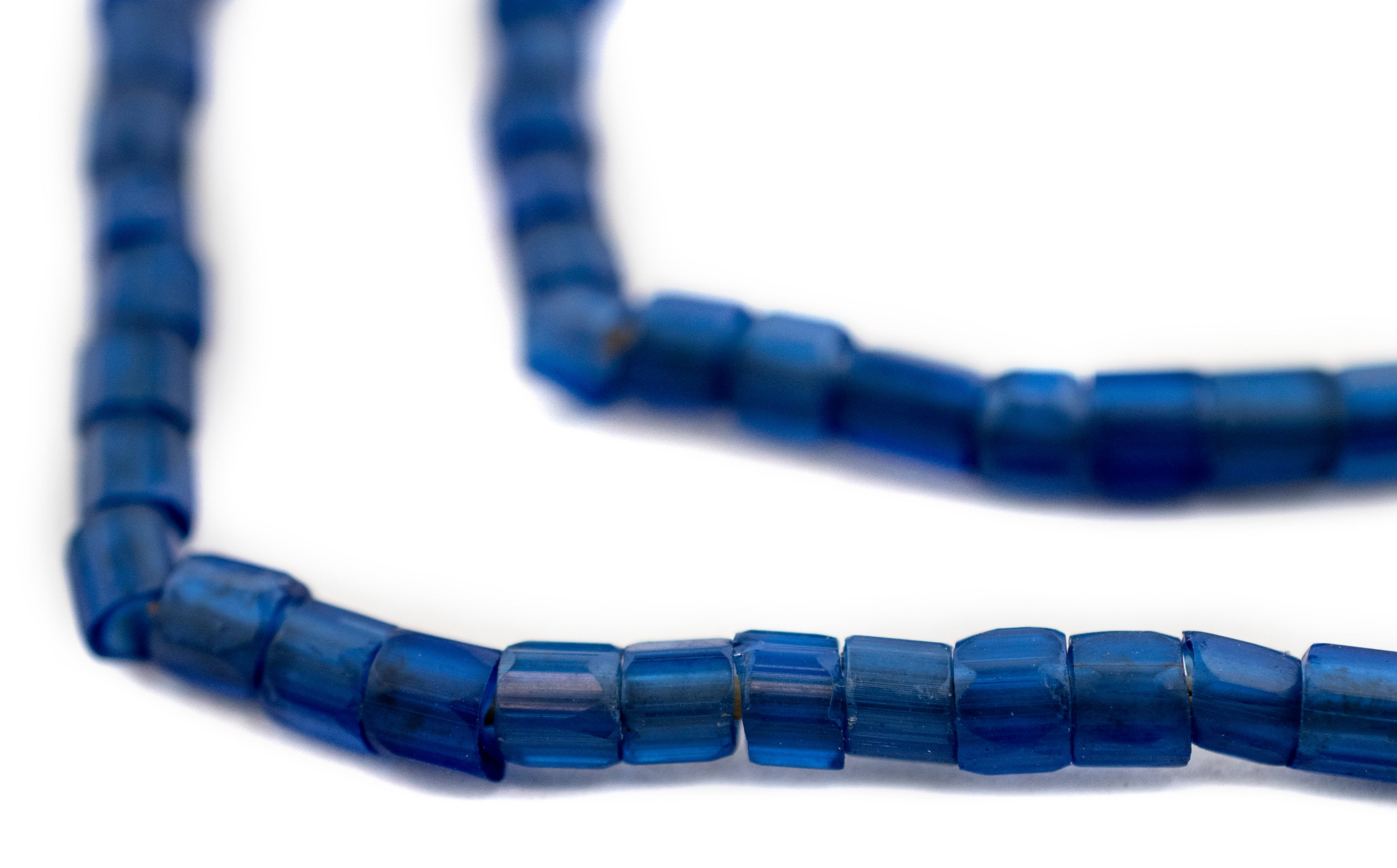 A Strand of Antique Opalescent Baby Moon Beads from Ethiopia. African  Trade Glass Beads CRJP119