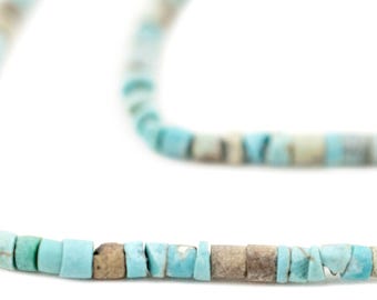 Blue Arizona Turquoise Heishi Beads: Genuine Afghan Turquoise 2mm Gemstones for Jewelry