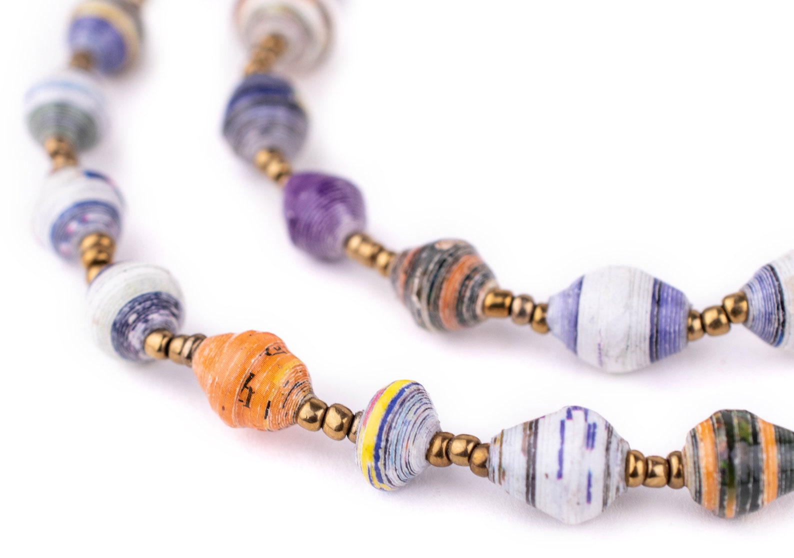 Multicolor Paper Bead Necklaces