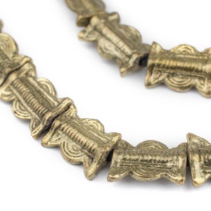 25 Brass Sun & Moon Baule Beads 16x11mm: Brass Baule Beads Tribal Brass Beads Baoule Beads Large Brass Beads Brass Flat Beads African Beads