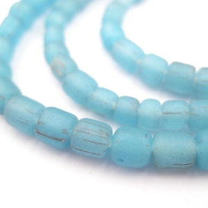 115 Baby Blue Java Glass Beads: Java Seed Beads Matte Glass Beads Bali Glass Beads Blue Glass Beads 5mm Glass Beads (JVA-CYL-BLU-132)