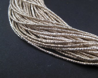 Ethiopia White Tiny Heishi Beads - African Metal Beads - Silver Heishi Beads - Wholesale Beads - Made in Ethiopia (MET-HSHI-SLV-210)