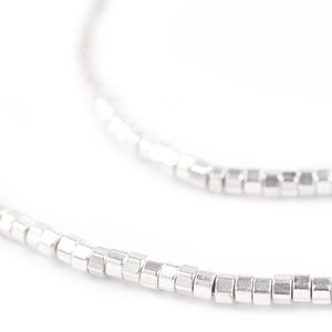 340 Shiny Silver Prism Heishi Beads 3mm: Metal Spacer Beads Ethnic Metal Beads Silver Heishi Beads 3mm Silver Beads Silver Prism Beads