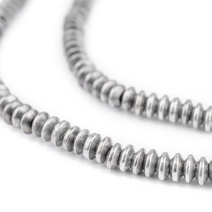 350 Silver Saucer Beads 4mm: Ethnic Metal Beads Metal Spacer Beads 4mm Silver Beads Saucer Shaped Beads Tiny Silver Beads Boho Silver Beads