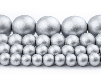 Silver Wood Beads: Natural Round Wooden 6mm 8mm 10mm 12mm 16mm 20mm Boho Spacer Beads High Quality Jewelry Supplies Necklace Bracelet Making