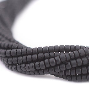 1800 Black Seed Beads - Afghani Tribal Beads - Tiny Glass Beads - Glass Spacers - Jewelry Supplies - Made in Afghanistan (AFG-SED-BLK-110)