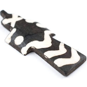 Batik Bone Cross Pendant: Batik Bone Pendant African Bone Pendant Natural Bone Pendant Christian Cross Recycled Bone (PND-BON-406)