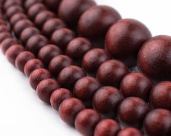 Cherry Red Wood Beads: Natural Round Wooden 8mm 10mm 12mm 20mm Boho Spacer Beads High Quality Jewelry Supplies for Necklace Bracelet Making