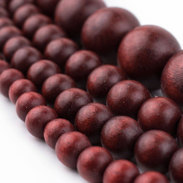 Cherry Red Wood Beads: Natural Round Wooden 8mm 10mm 12mm 20mm Boho Spacer Beads High Quality Jewelry Supplies for Necklace Bracelet Making