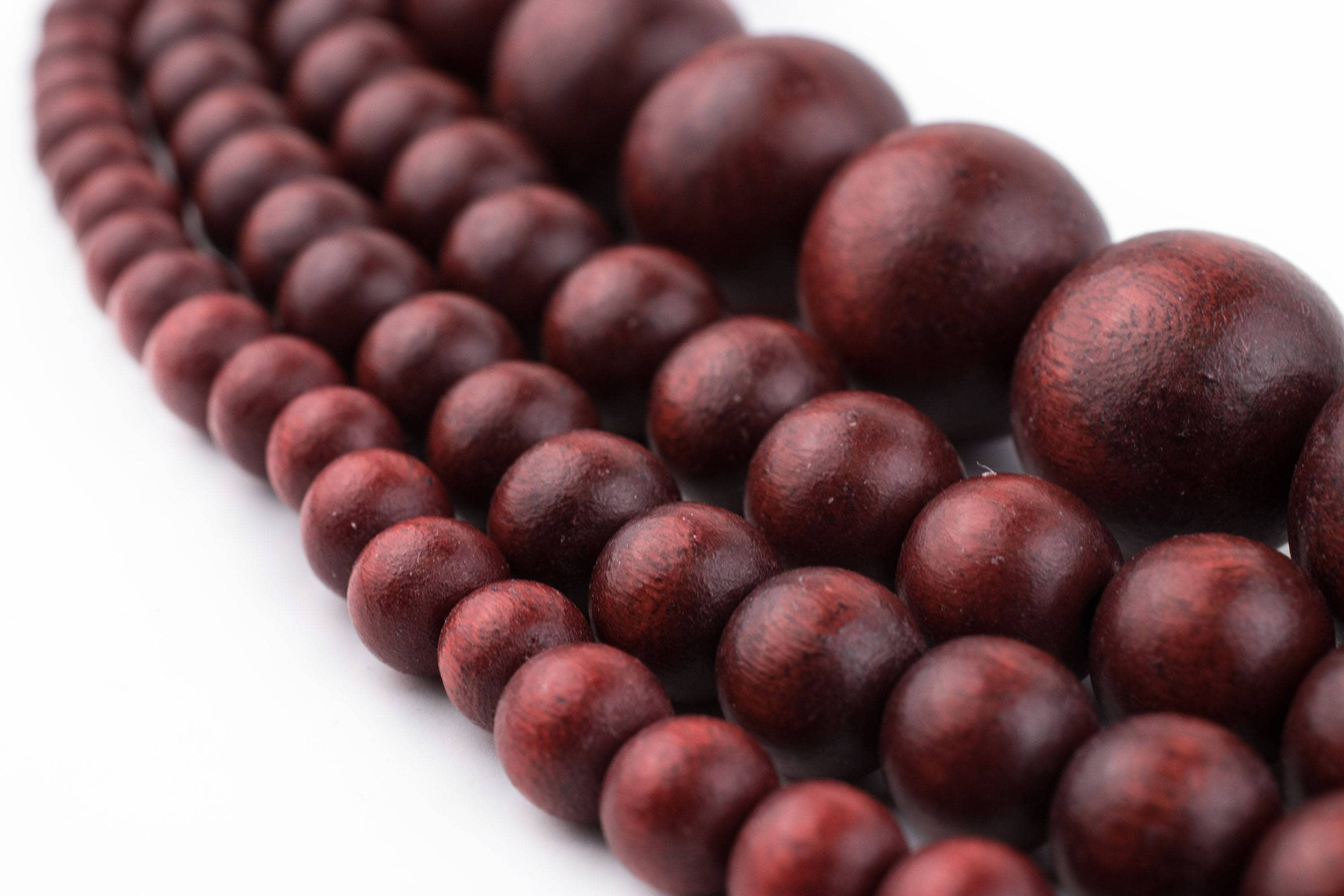 Cherry Red Bicone Natural Wood Beads (10x15mm)