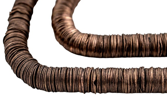 Antiqued Copper Interlocking Crisp Beads, 10mm, 8.5 Inch Strand, High Quality Artisanal Jewelry Supplies