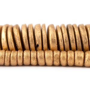 Gold Recycled Coconut Disk Heishi Beads: Choose Size 8mm or 20mm, Natural Wood Coconut Shell Beads, Ships from USA!