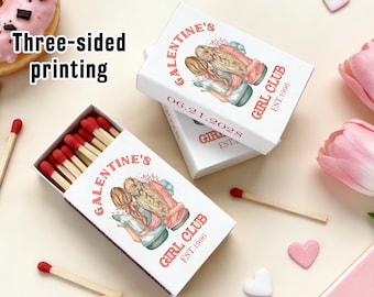 Happy Galentine's Day Match Boxes, Galentine Girls Club Party Decors, Valentine's Day Gift for Friends