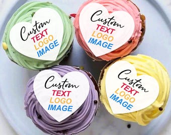 Benutzerdefiniertes Logo Cupcake Toppers, Essbare Foto Drink Topper, Business Party Decor, Firmenlogo Cocktail Toppers, Hochzeitsfeier Getränkedekorationen