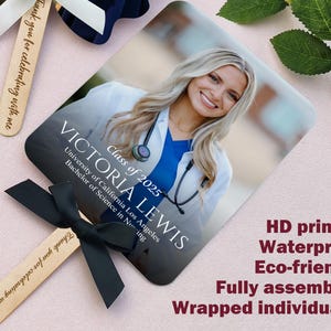 Custom Graduation Fan with Photo/Personalized Graduation Hand Fan Favor for Guest/Class Of 2025/Nurse Graduation Gifts/Congratulations Gift