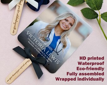 Custom Graduation Fan with Photo/Personalized Graduation Hand Fan Favor for Guest/Class Of 2025/Nurse Graduation Gifts/Congratulations Gift