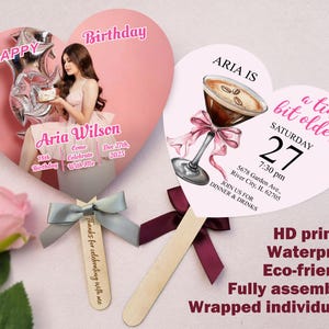 Personalized Birthday Fan/Double-Sided Custom Handheld Fan/Personalized Guest Favors/Birthday Welcome Fan/Birthday Invitation Fan with Photo