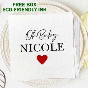 Baby Shower Napkin/Gender Reveal Dinner Napkins/New Baby Shower Decor/Personalized Beverage Napkins/Drink Napkins/Birthday Party Decorations