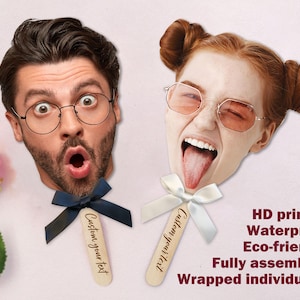 Face on a Stick, Custom Heads on a Stick, Bachelorette Party Decor, Big Heads Face for Birthday Parties, Pet Face on a Stick, Groomsmen Gift